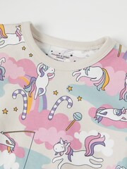 Polarn O. Pyret Natural Organic Cotton Unicorn Print Pyjamas - Image 2 of 3