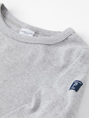 Polarn O. Pyret Grey Organic Cotton Long Sleeve Top - Image 3 of 4
