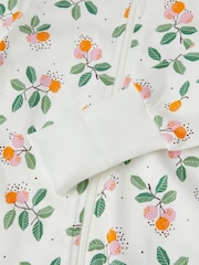 Polarn O. Pyret White Organic Cotton Car Print Sleepsuit - Image 3 of 4
