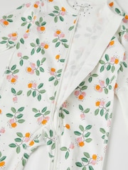 Polarn O. Pyret White Organic Cotton Car Print Sleepsuit - Image 4 of 4