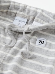 Polarn O. Pyret Grey Organic Cotton Striped Leggings - Image 2 of 2