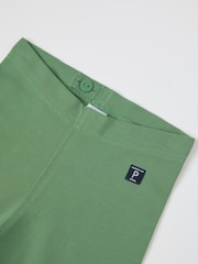 Polarn O. Pyret Green Organic Cotton Plain Leggings - Image 2 of 3