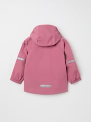 Polarn O. Pyret Pink Waterproof Shell Coat - Image 6 of 7