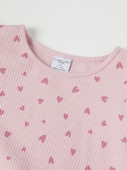 Polarn O. Pyret Pink Organic Cotton Heart Print Dress - Image 2 of 3