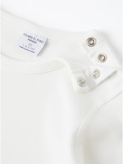 Polarn O. Pyret White Organic Cotton Short Sleeve T-Shirt - Image 2 of 3