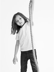Polarn O. Pyret White Organic Cotton Short Sleeve T-Shirt - Image 3 of 3