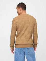 Gap Beige CashSoft Cable Knit Crew Neck Jumper - Image 2 of 4