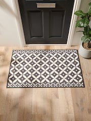Grey Washable Tile Doormat - Image 1 of 7
