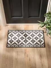 Grey Washable Tile Doormat - Image 2 of 7