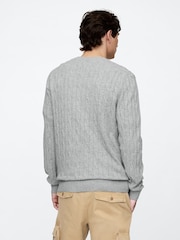 Gap Grey CashSoft Cable Knit Crew Neck Jumper - Image 2 of 3
