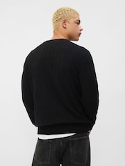 Gap Black CashSoft Cable Knit Crew Neck Jumper - Image 2 of 4