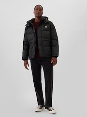 Gap Black Heavyweight Logo Hooded Puffer Coat - Image 3 of 6