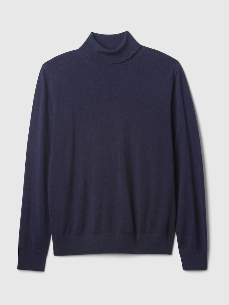 High Neck Turtle Neck Jumper Mens Next Buy Gap Navy Blue Merino