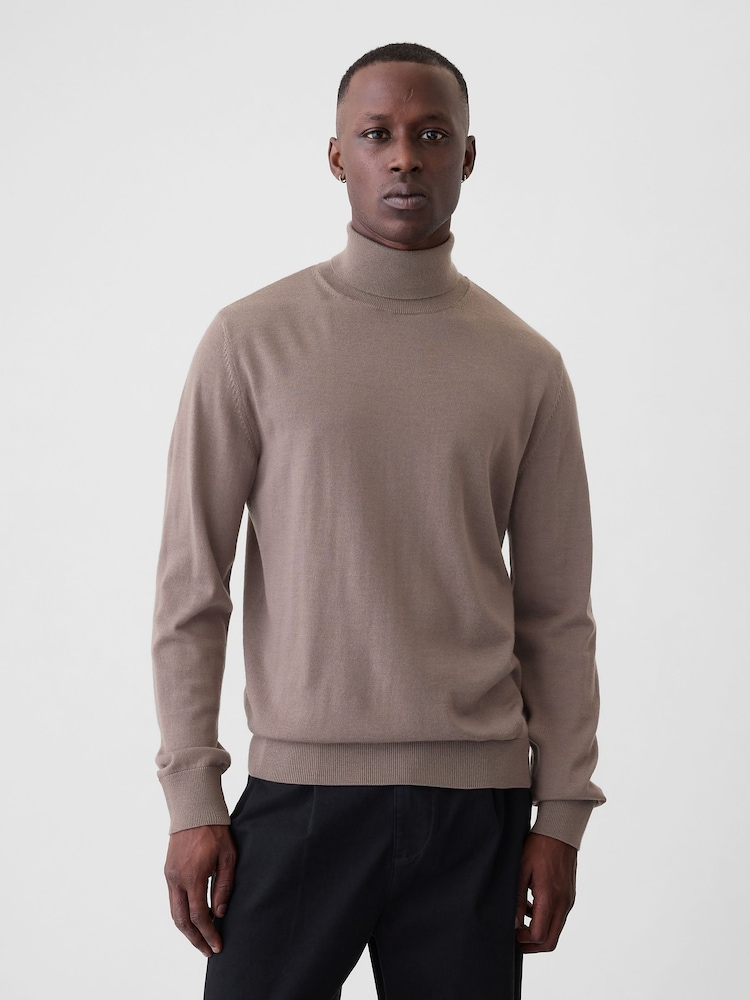 Braun - Gap Merino-Rollkragenpullover - Bild 2 von 5
