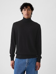Schwarz - Gap Merino-Rollkragenpullover - Bild 1 von 5