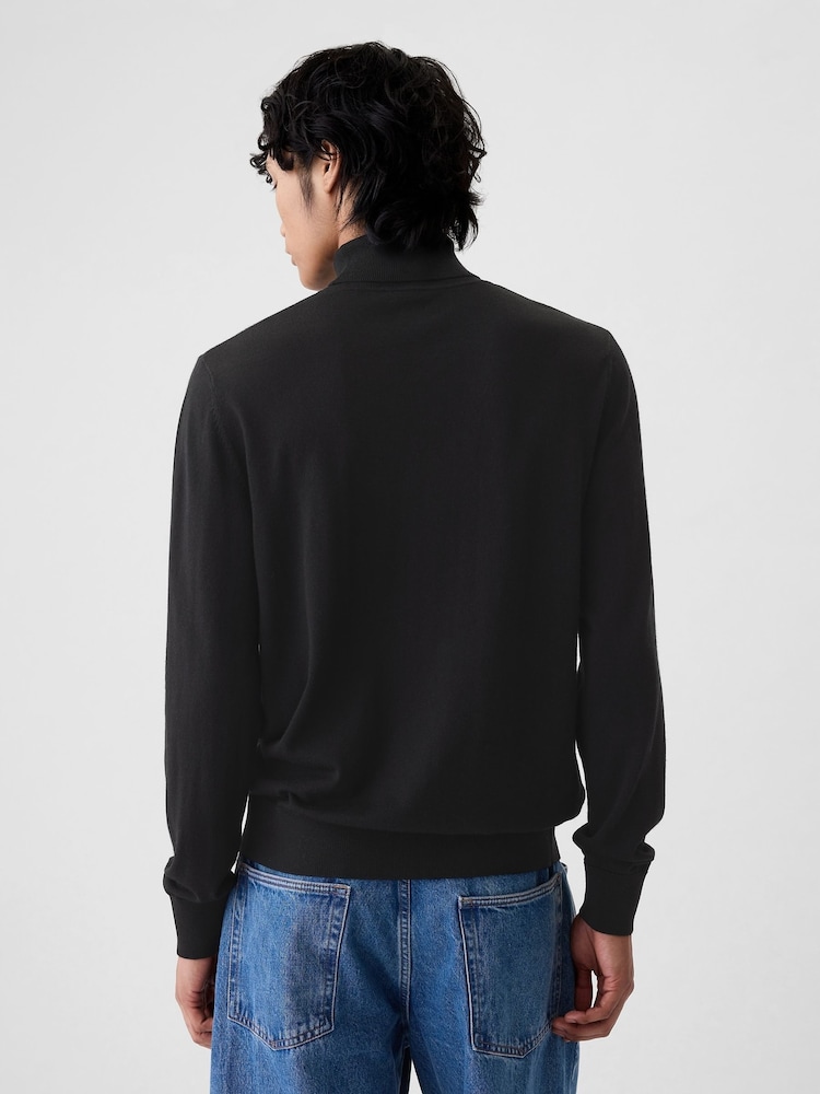 Schwarz - Gap Merino-Rollkragenpullover - Bild 2 von 5