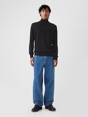 Schwarz - Gap Merino-Rollkragenpullover - Bild 3 von 5