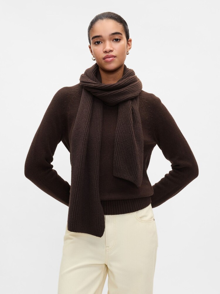 Gap Brown CashSoft Rib Scarf - Image 1 of 2