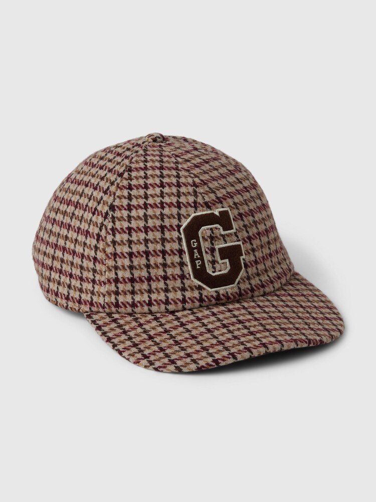 Gap Brown Adults Houndstooth Logo Baseball Hat - Image 1 of 3