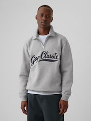 Gap Grey Logo Vintage Oversized Quarter-Zip Sweatshirt - Image 1 of 5