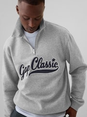 Gap Grey Logo Vintage Oversized Quarter-Zip Sweatshirt - Image 4 of 5
