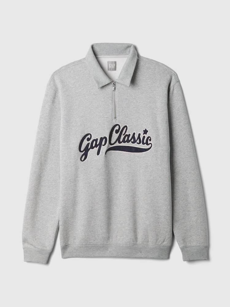 Gap Grey Logo Vintage Oversized Quarter-Zip Sweatshirt - Image 5 of 5