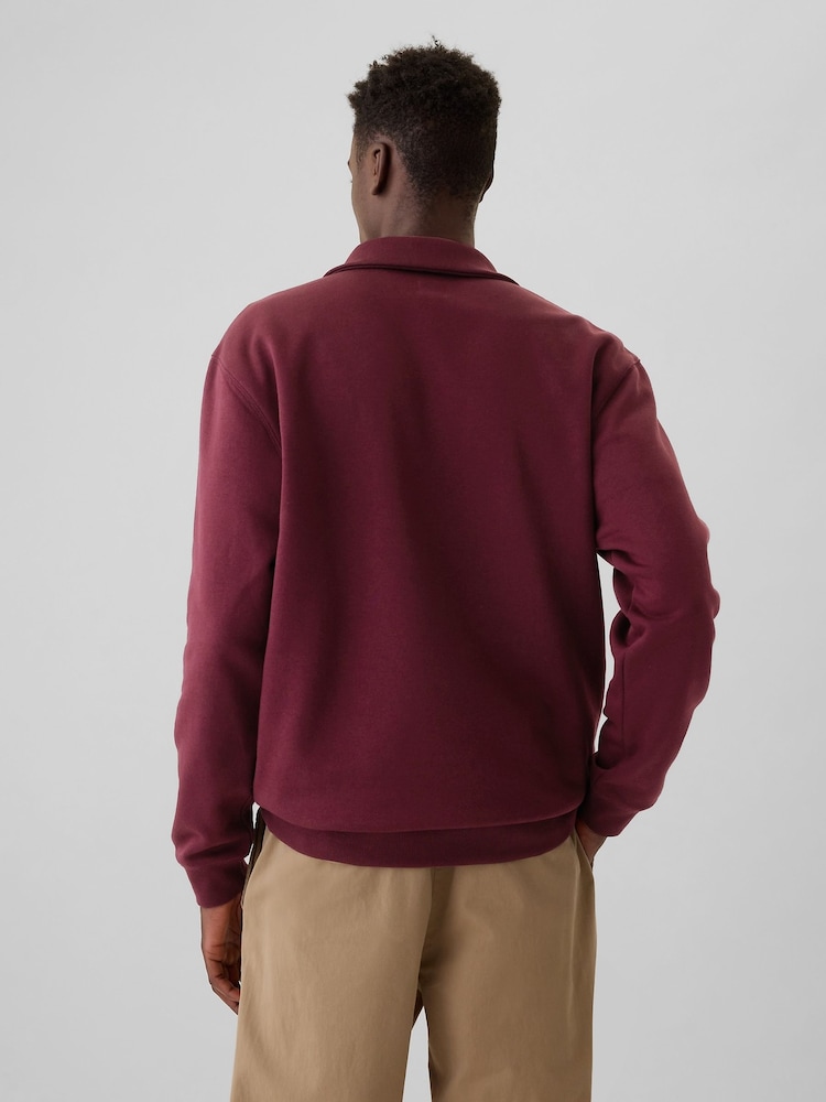 Gap Burgundy Red Vintage Soft Logo Quarter Zip Jumper - Image 2 of 5