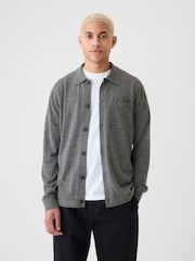 Gap Grey Merino Wool Long Sleeve Button Shirt - Image 1 of 5