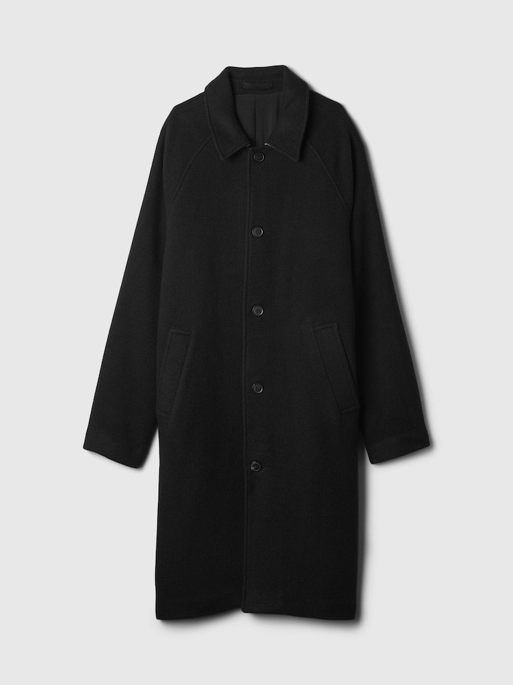 Gap Black Oversized Wool-Blend Coat - Image 4 of 5