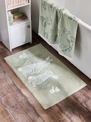 Green Spring Bunny 100% Cotton Bath Mat - Image 1 of 4