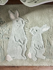 Green Spring Bunny 100% Cotton Bath Mat - Image 2 of 4