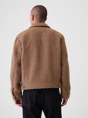 Gap Brown Wool Houndstooth Trucker Jacket - Image 2 of 5