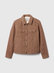 Gap Brown Wool Houndstooth Trucker Jacket - Image 4 of 5