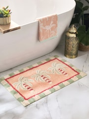 Orange Palm Tree 100% Cotton Bath Mat - Image 1 of 5