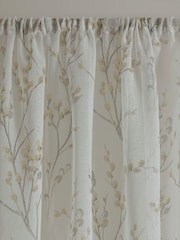 Laura Ashley Dove Pussy Willow Voile Slot Top Sheer Panel Pencil Pleat Curtain - Image 2 of 3
