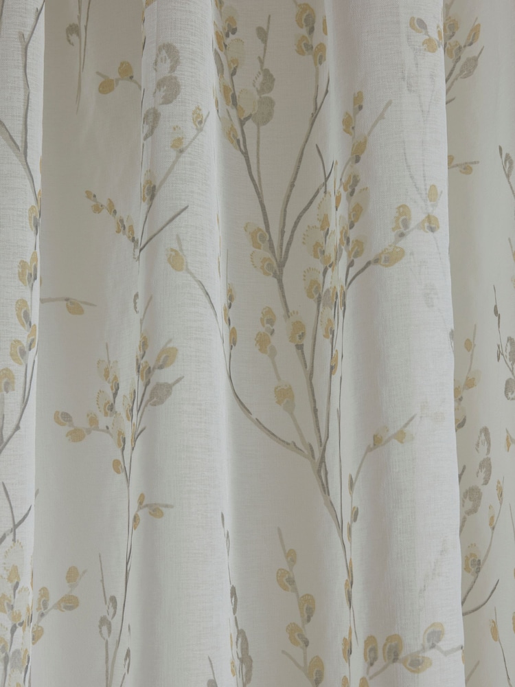 Laura Ashley Dove Pussy Willow Voile Slot Top Sheer Panel Pencil Pleat Curtain - Image 3 of 3