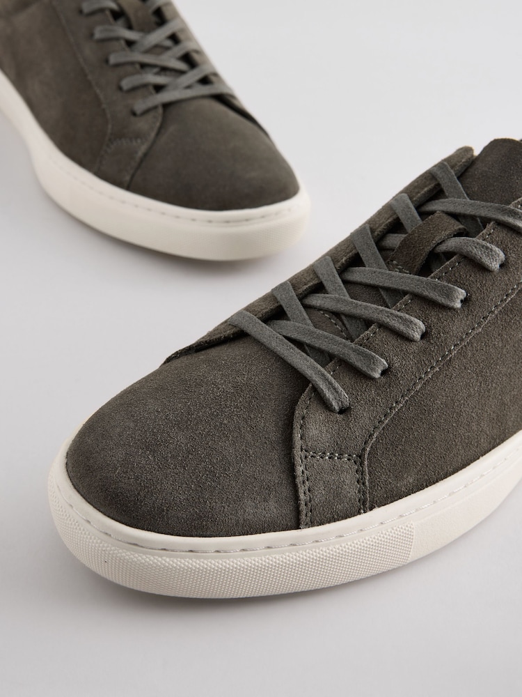 Khaki - Leather Trainers - Image 4 of 6