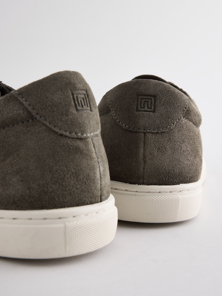 Khaki - Leather Trainers - Image 5 of 6