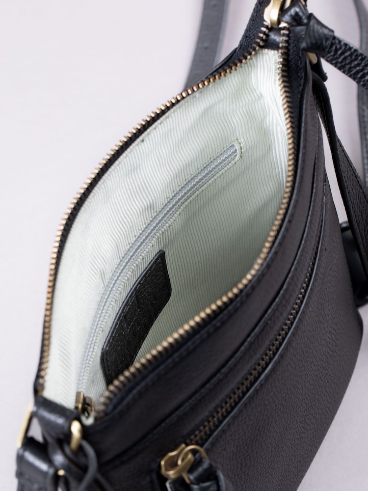 Lakeland Leather Black Beetham Small Cross-Body Bag - Image 5 of 6