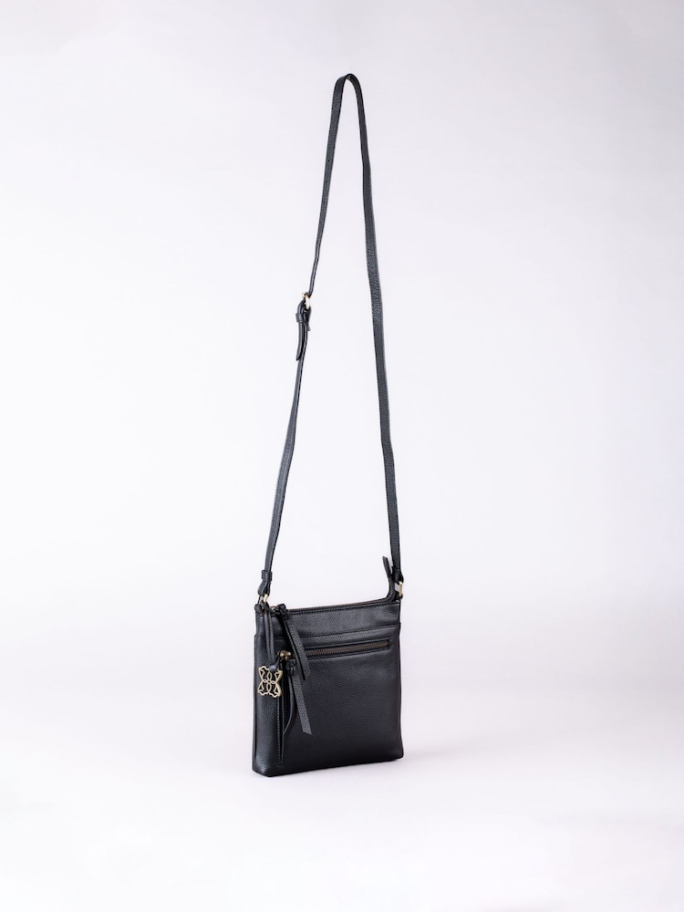 Lakeland Leather Black Beetham Small Cross-Body Bag - Image 6 of 6