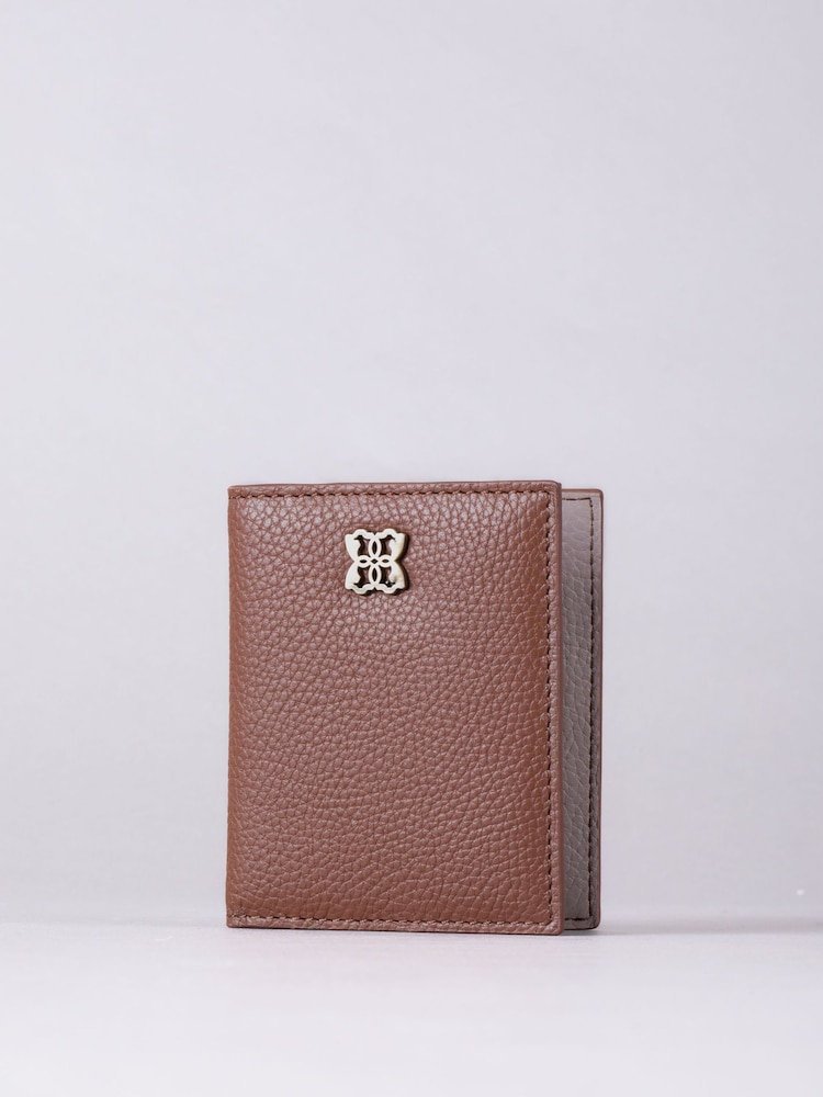 Lakeland Leather Brown Chrome Beetham Card Holder - Image 1 of 4