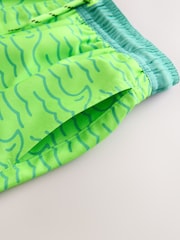 Green/Yellow Shark Printed Swim Shorts (3-16yrs) - Image 8 of 8