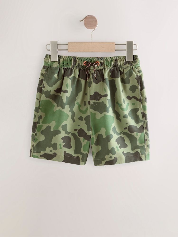 Khaki Camo Printed Swim Shorts (3-16yrs) - Image 1 of 4 Khaki Camo Printed Swim Shorts (3-16yrs) - Image 1 of 4