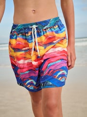 Blue/Yellow Printed Swim Shorts (3-16yrs) - Image 1 of 1