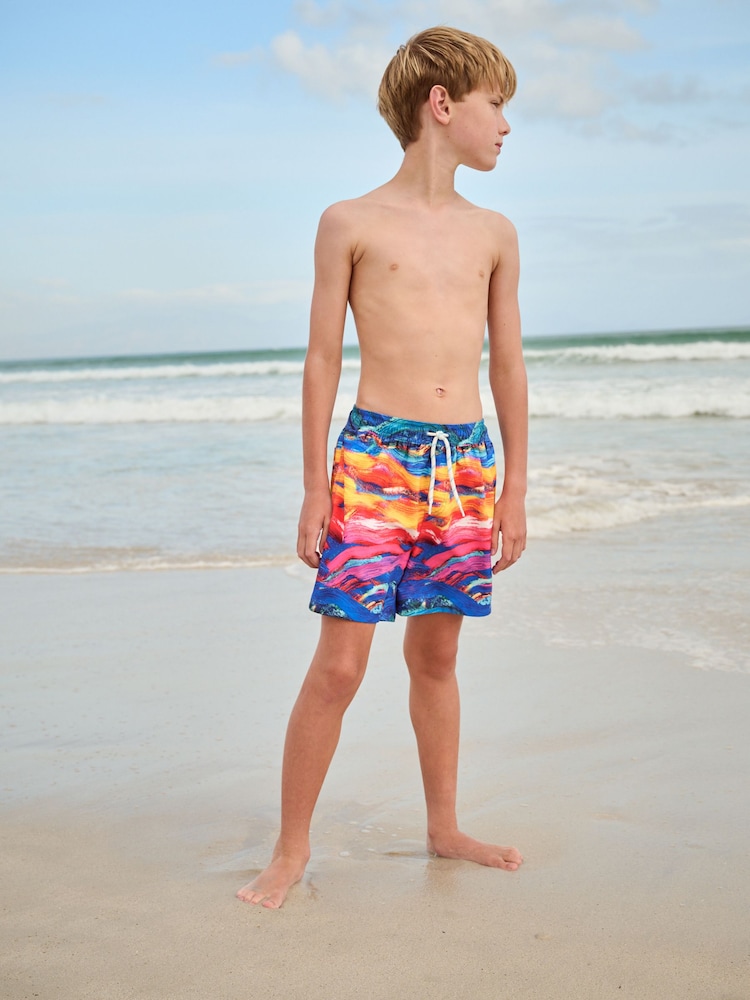 Blue/Yellow Printed Swim Shorts (3-16yrs) - Image 2 of 4