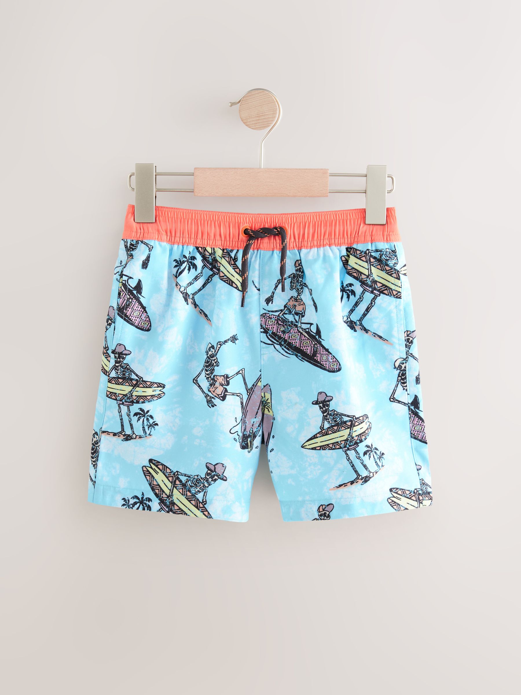Buy Pale Blue Skeleton Printed Swim Shorts (3-16yrs) from Next USA