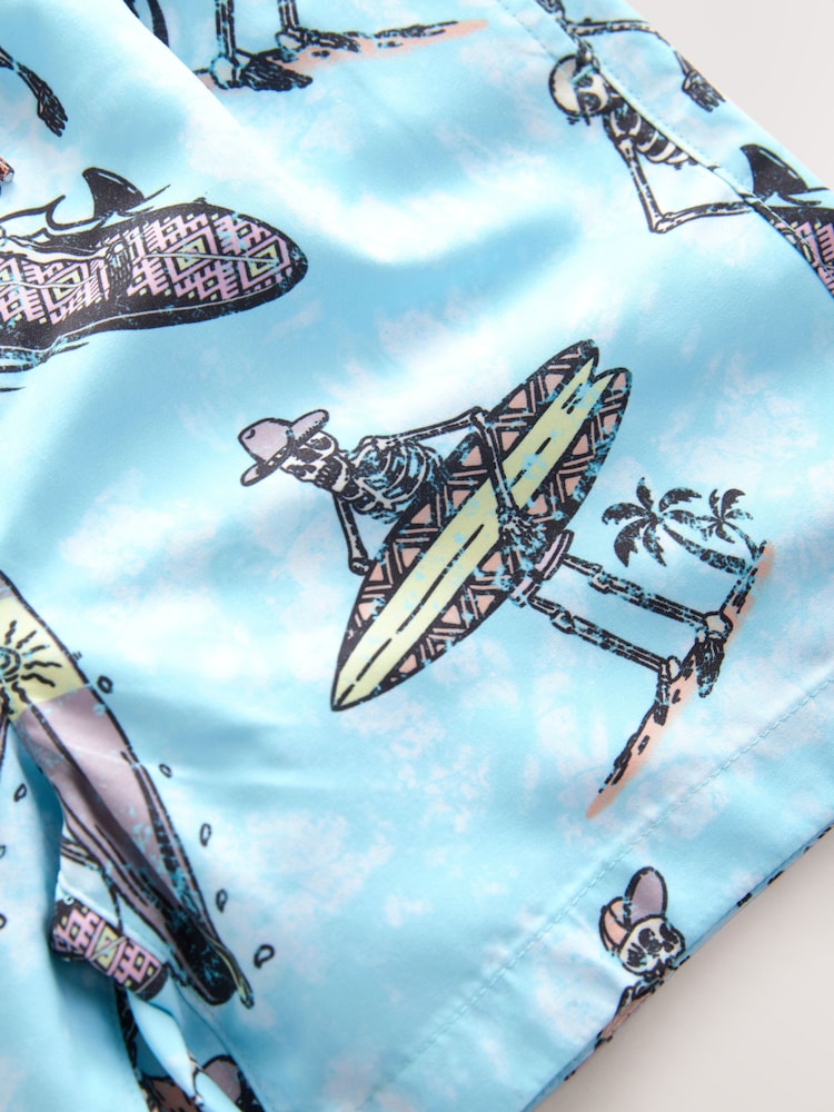 Pale Blue Skeleton Printed Swim Shorts (3-16yrs) - Image 8 of 8 Pale Blue Skeleton Printed Swim Shorts (3-16yrs) - Image 8 of 8