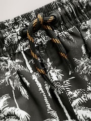 Black/White Palm Printed Swim Shorts (3-16yrs) - Image 6 of 7