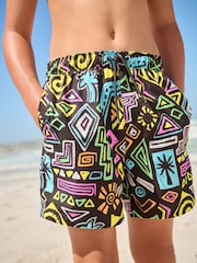 Black Printed Swim Shorts (3-16yrs) - Image 1 of 1