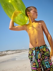 Black Printed Swim Shorts (3-16yrs) - Image 2 of 3